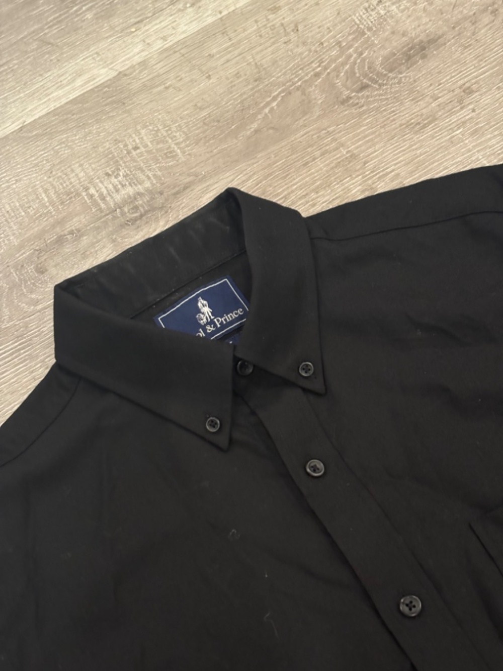 Wool & Prince 170 Button-Down Shirt Black Twill 100% Wool Mens M - Picture 3 of 8